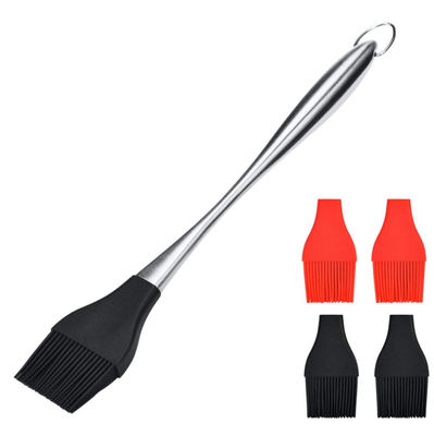 Sturdy Basting Brush 304 Stainless Steel Pastry Brush With 4 Pack Replaceable