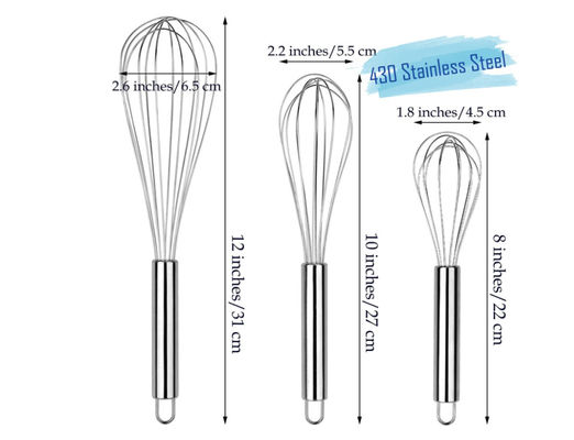 Balloon Wire Stainless Steel Egg Whisk FDA Approved Nonrust