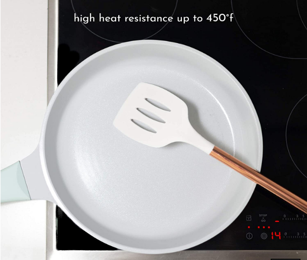 Silicone branco e utensílios de cozimento de cobre para o cozimento moderno e servir, espátula ideal servindo de cobre de aço inoxidável dos utensílios